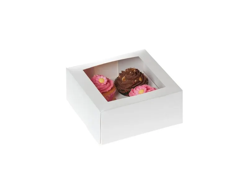 Krabička na 4 cupcakes s okénkem, 2 ks