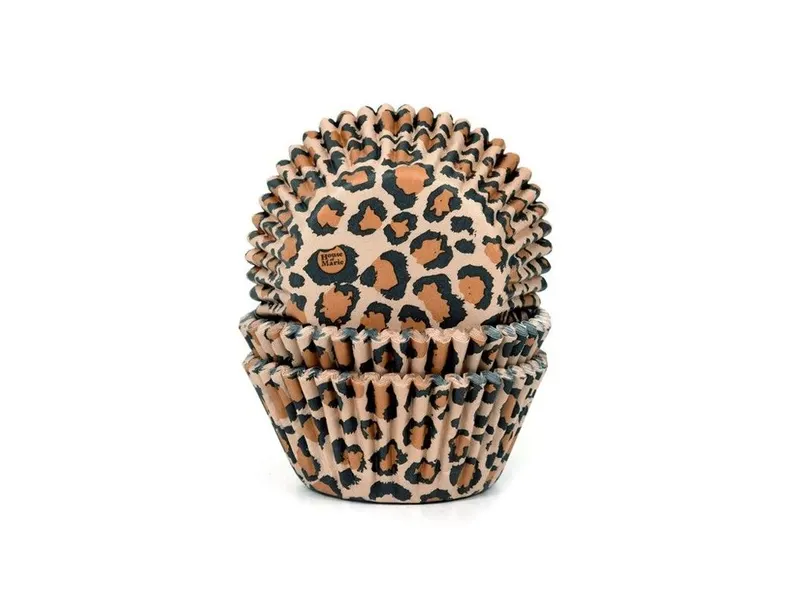 Cukrářské košíčky na muffiny leopard, 50 ks