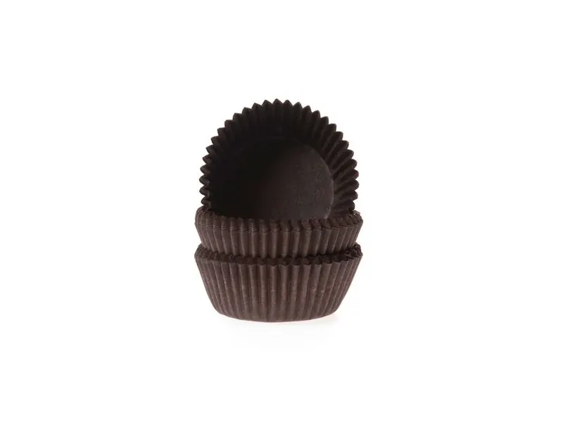 Košíčky na mini muffiny hnědé House of Marie 100 ks