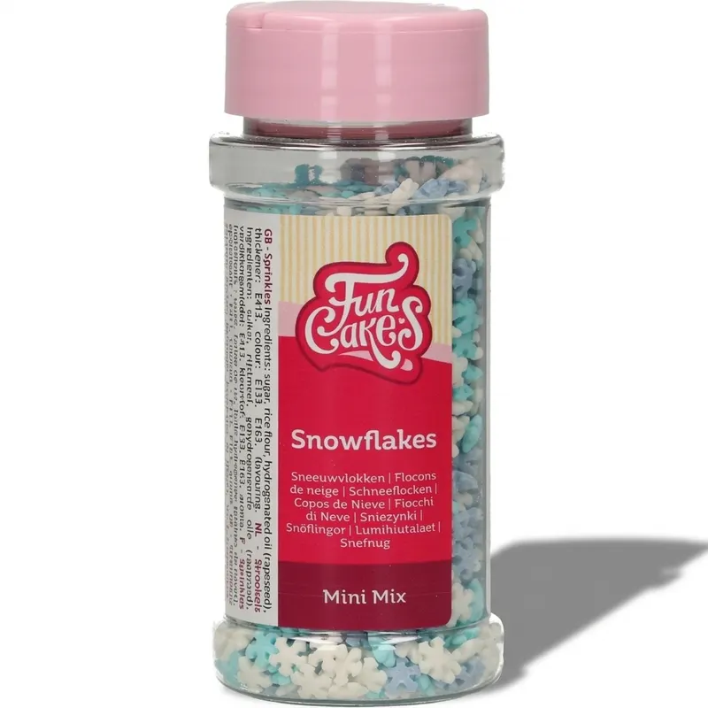 Mini cukrové sněhové vločky, bílé, 50 g
