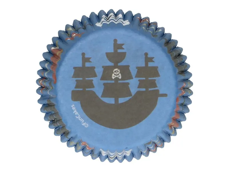 Košíčky na muffiny Fun Cakes Piráti 50 x 32 mm, 48 ks