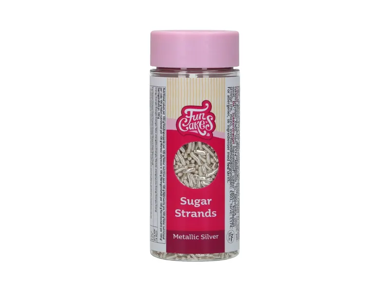 Cukrové tyčinky stříbrné metalické Sugar Strands 80 g