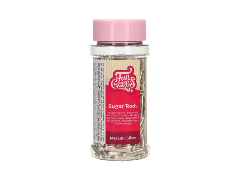 Cukrové tyčinky stříbrné metalické 70 g
