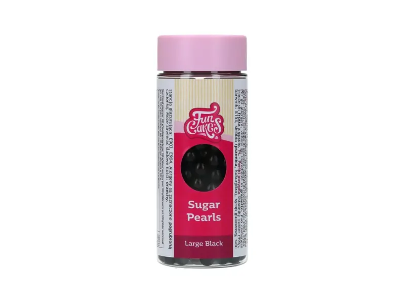 Sugar Pearls – velké cukrové perly černé 80 g