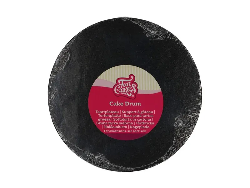 Dortová podložka kulatá černá 20 cm, výška 12 mm