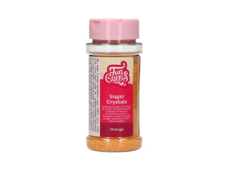Cukrové krystalky oranžové, cukrová dekorace 80 g