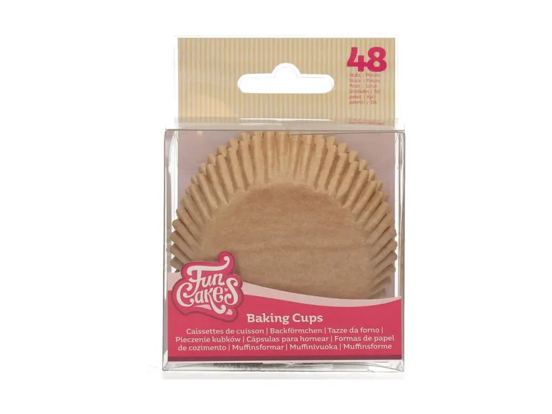 Kraftové košíčky na muffiny Fun Cakes 50 x 30 mm, 48 ks