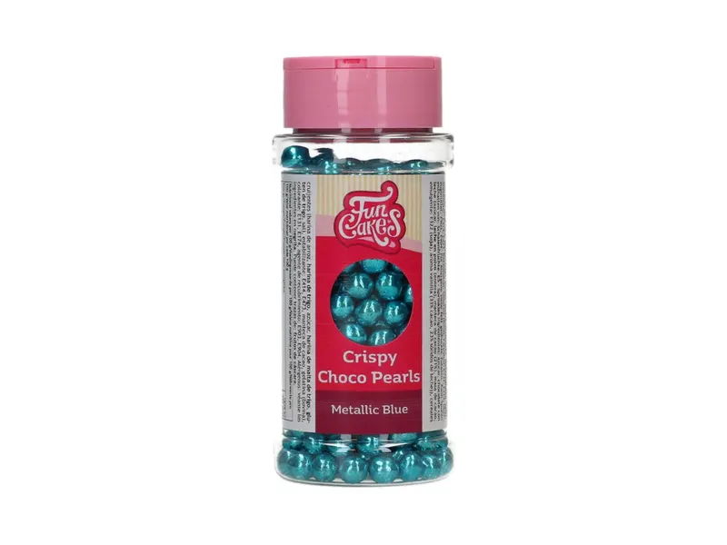 Čokoládové křupavé perličky metalické modré 60 g