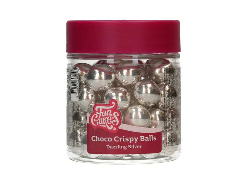 Čokoládové kuličky Choco Crispy Balls stříbrné, 130 g