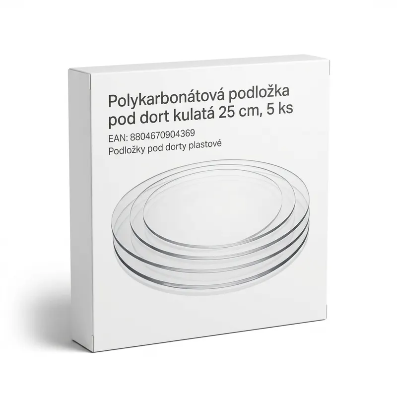 Polykarbonátová podložka pod dort kulatá 25 cm, 5 ks