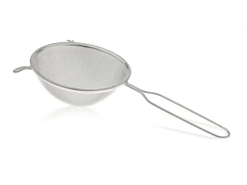 Cedník z pocínované oceli s háčkem, průměr 18 cm