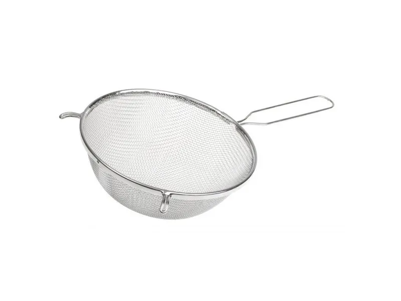 Cedník z pocínované oceli s háčkem, průměr 20 cm