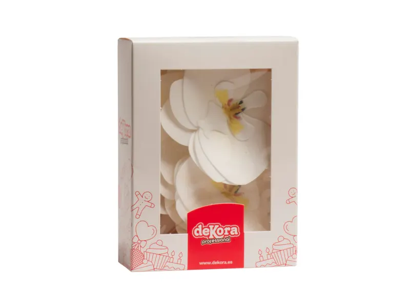 Jedlá dekorace orchidej bílá 8,5 x 7,5 cm 10 ks