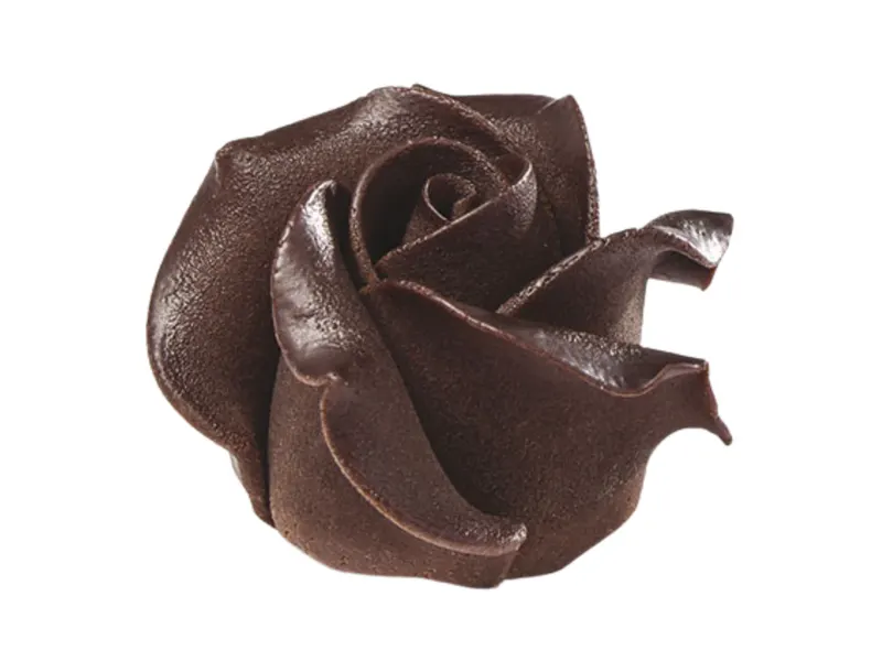 Čokoládová růže hnědá 4,5 × 3 cm, 1 ks