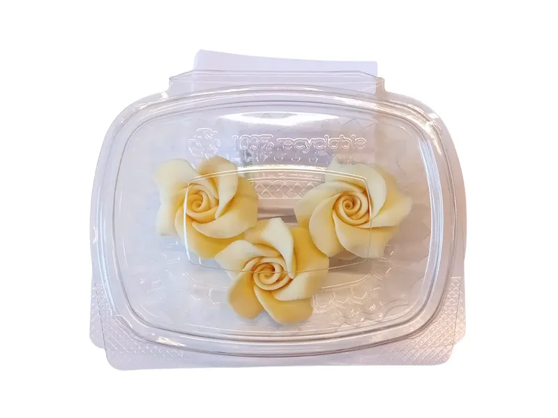 Čokoládová růže perleťově bílá 4,5 × 3 cm, 3 ks