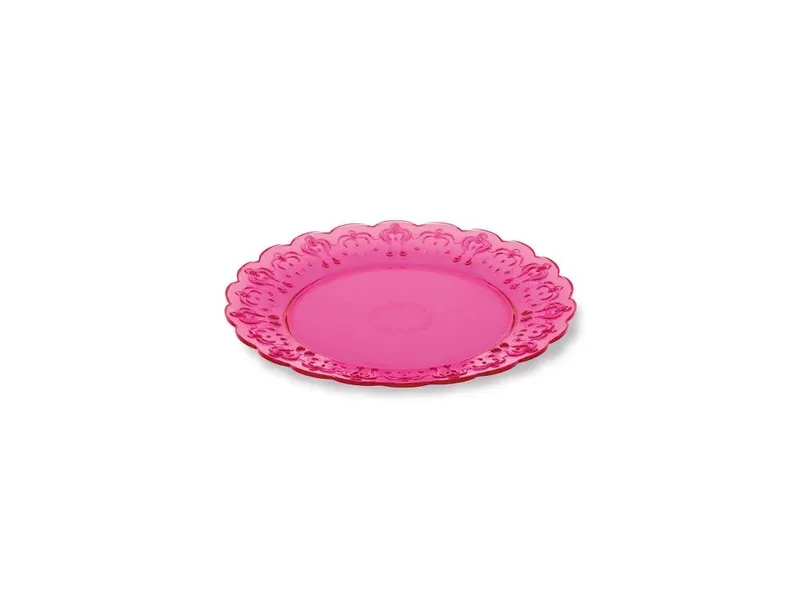 Dezertní talíř Pavoni fuchsiový průhledný 21 cm