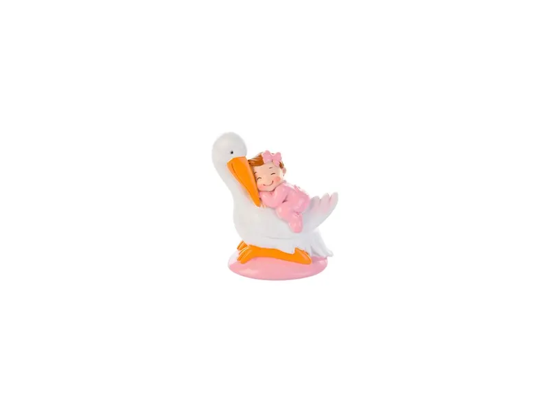 Nejedlá dortová figurka dívka s čápem 9x9,5x5 cm