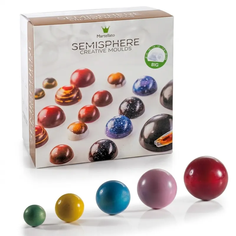 Sada forem na čokoládu polokoule 10–20 cm, 6 forem