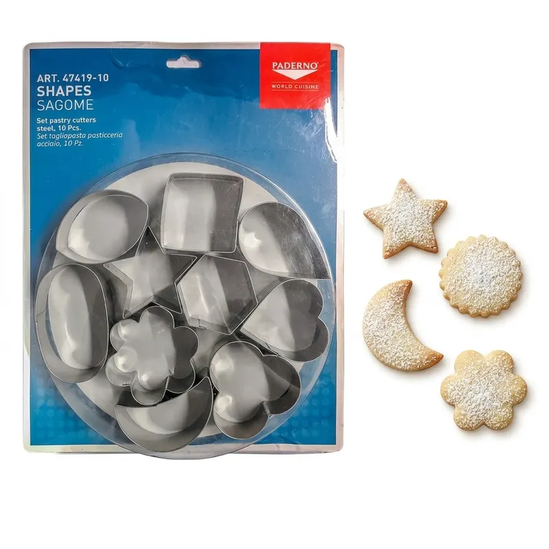 Nerezová vykrajovátka různé tvary, sada 10 ks, 4,5–8 cm