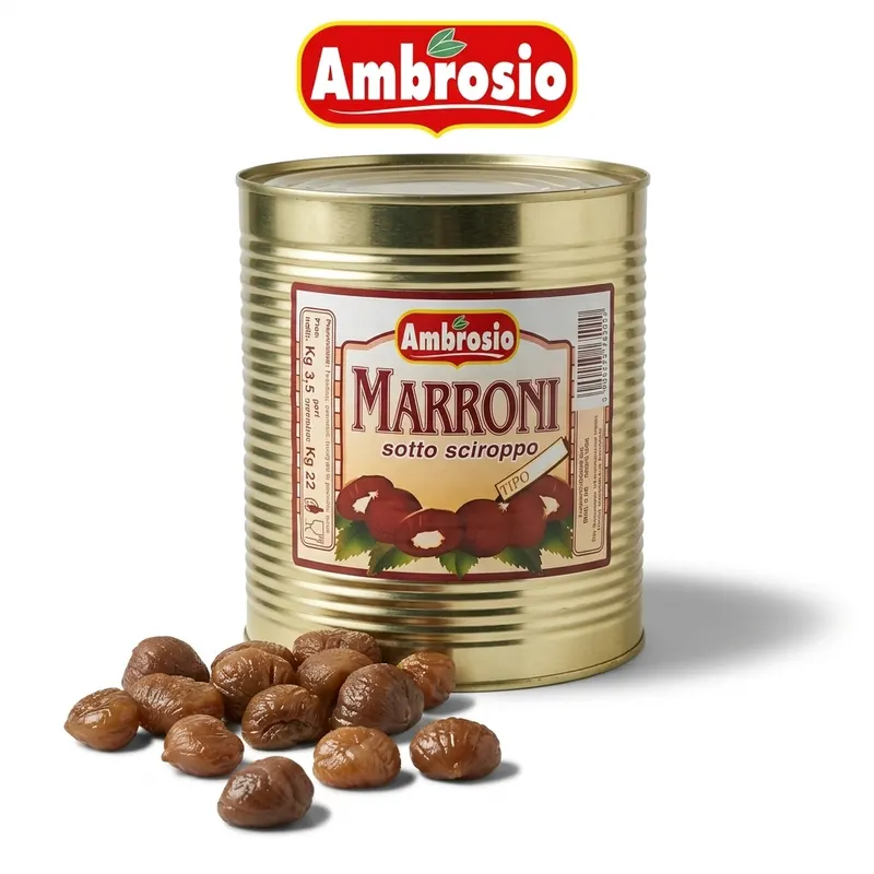 Kandované kaštany Ambrosio velké do krémů a náplní 3,5 kg