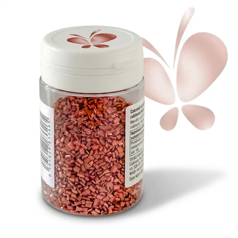 Cukrové krystalky rubínové malé 50 g