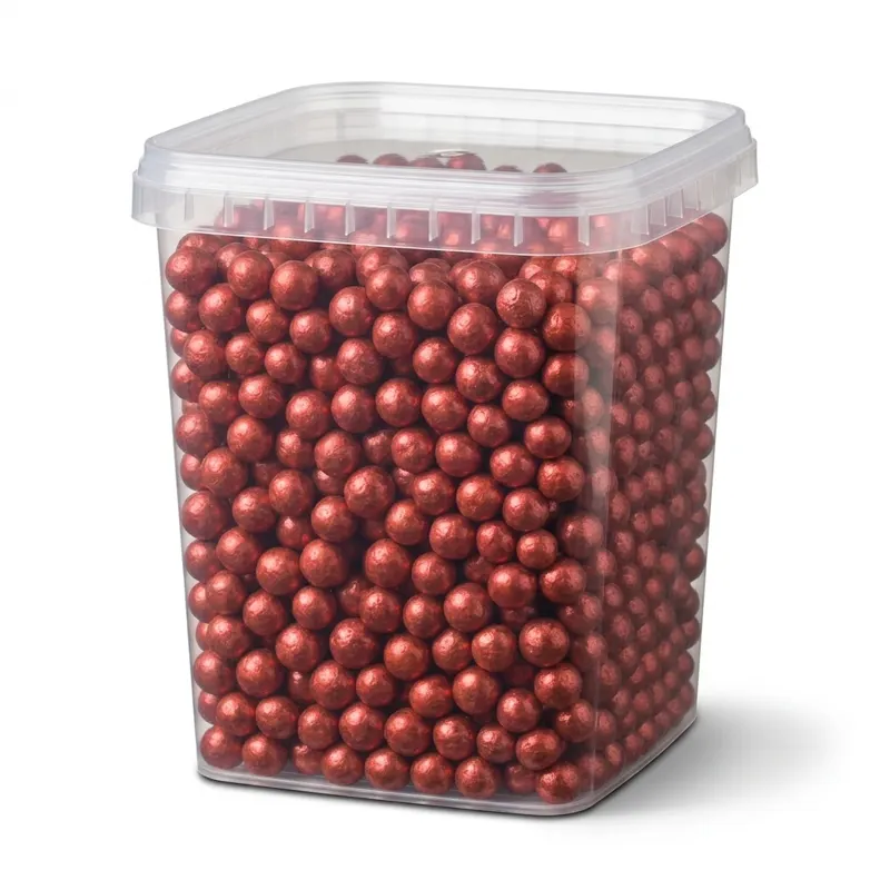 Cukrové kuličky rýžové rubínové 4 mm, 1,2 kg