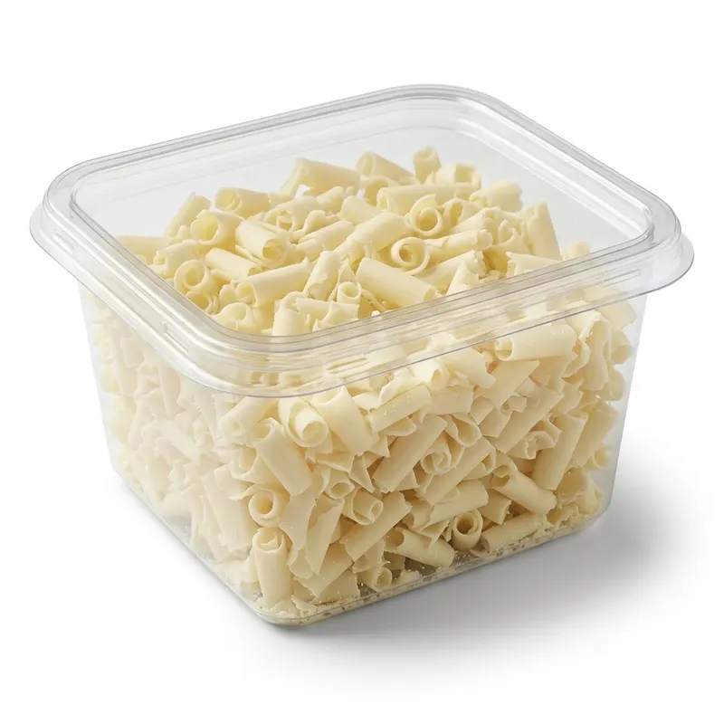 Čokoládové hobliny bílé 9x5 mm 4 kg karton