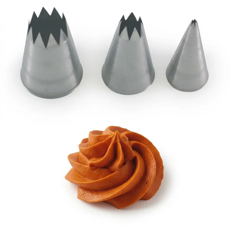 Zdobící špička nerez hvězda, otvor 0,8 cm, průměr 2,5 cm