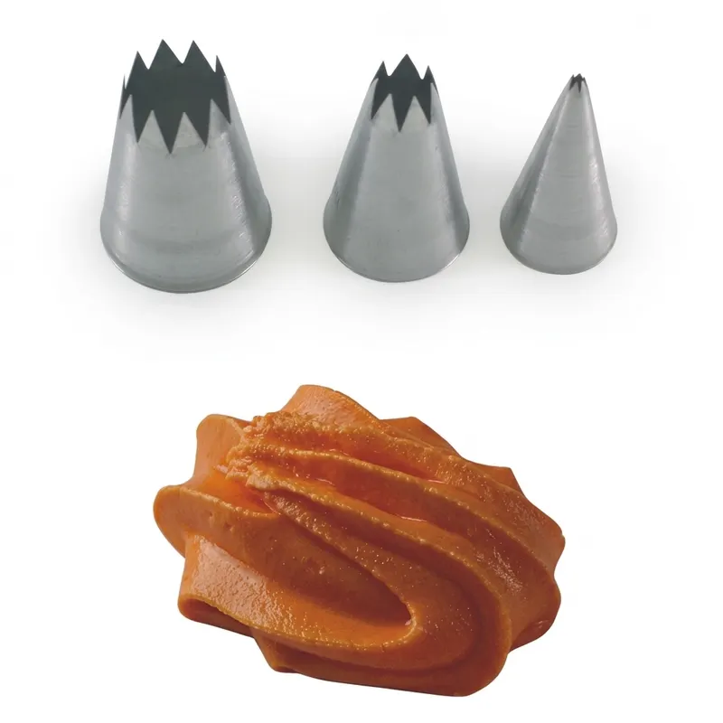 Zdobící špička nerez hvězda, otvor 0,9 cm, průměr 2,5 cm