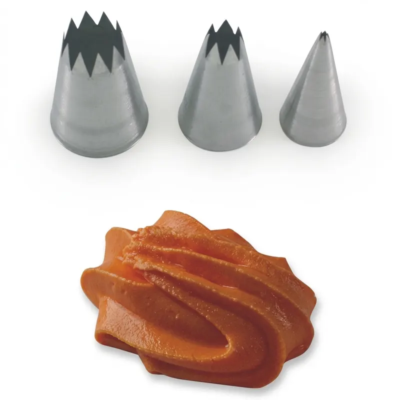 Zdobící špička nerez hvězda, otvor 1,4 cm, průměr 3,5 cm