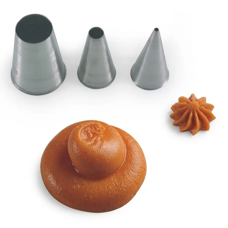 Zdobící špička nerez hladká, otvor 0,6 cm, průměr 2,5 cm