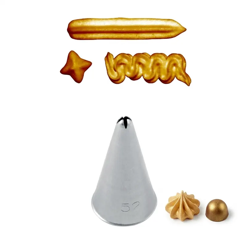 Zdobící špička nerez řezaná, průměr 1,8 cm, výška 3,3 cm