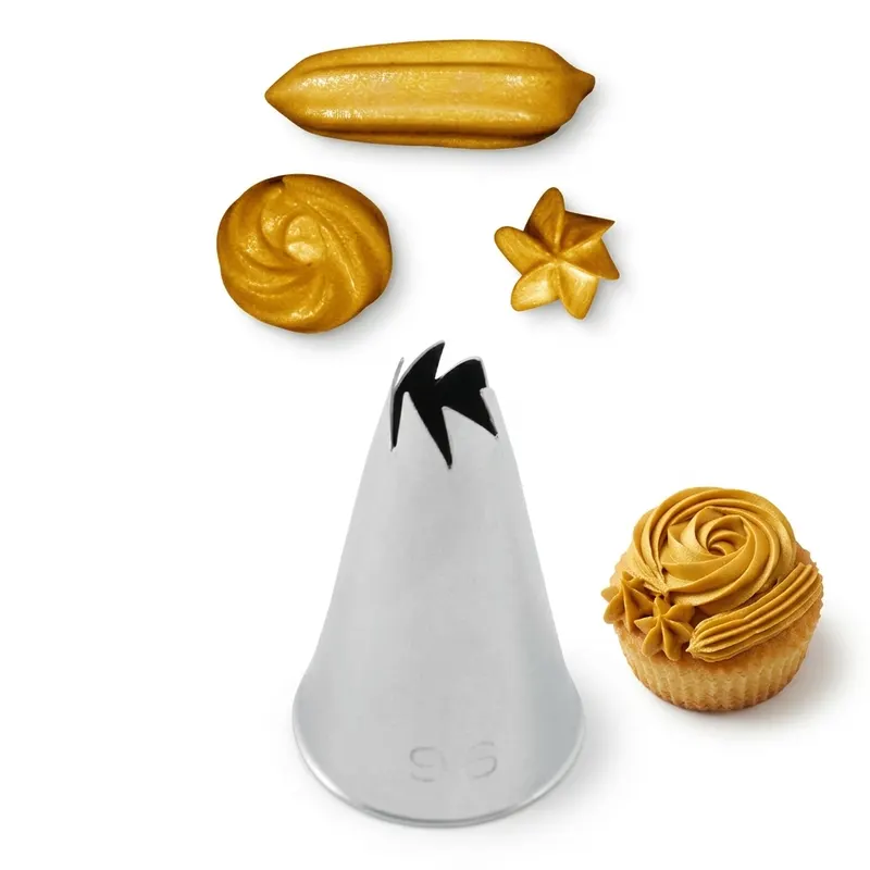 Zdobící špička nerez řezaná, průměr 1,8 cm, výška 3 cm, 1 ks