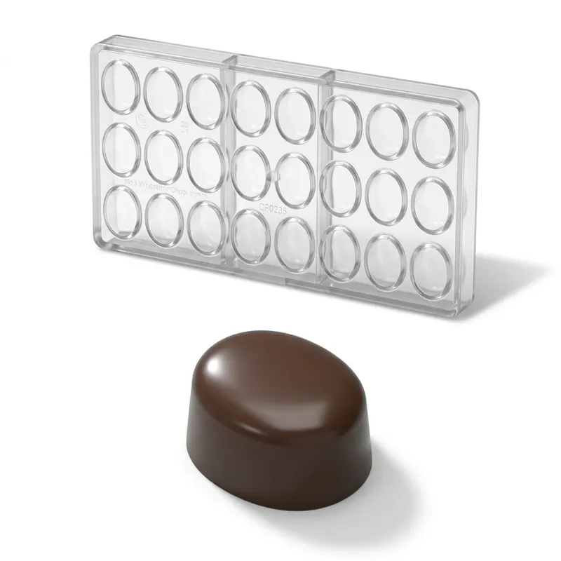 Forma na pralinky oválek 11 g, 3x8 dutin, polykarbonát