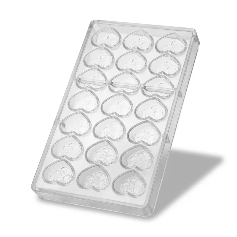 Forma na pralinky srdce 10 g, 3x8 dutin, polykarbonát