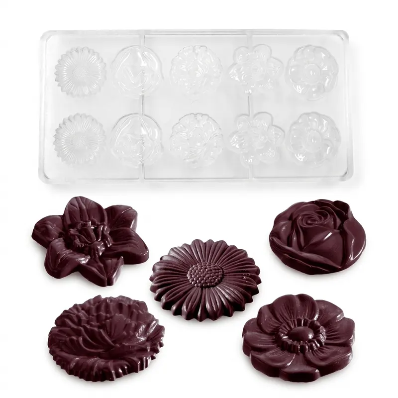 Forma na pralinky polykarbonátová květy mix 6 g, 2x5 tvarů