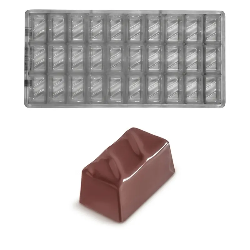 Forma na pralinky polykarbonátová obdélník 14 g, 3x10 tvarů