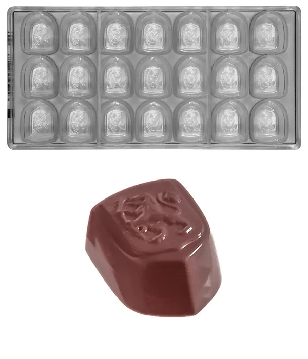 Forma na pralinky polykarbonátová erb lva 16 g, 3x7 tvarů