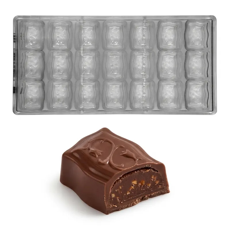 Forma na pralinky polykarbonátová obdélník 15 g, 3x7 tvarů
