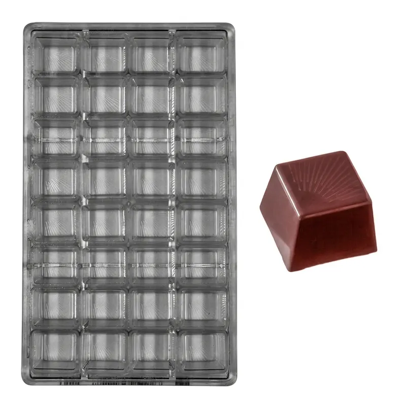 Forma na pralinky polykarbonátová čtverec 11 g, 4x8 tvarů