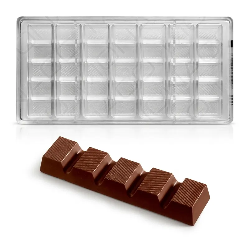 Polykarbonátová forma na čokoládové tyčinky 44 g, 7 tvarů