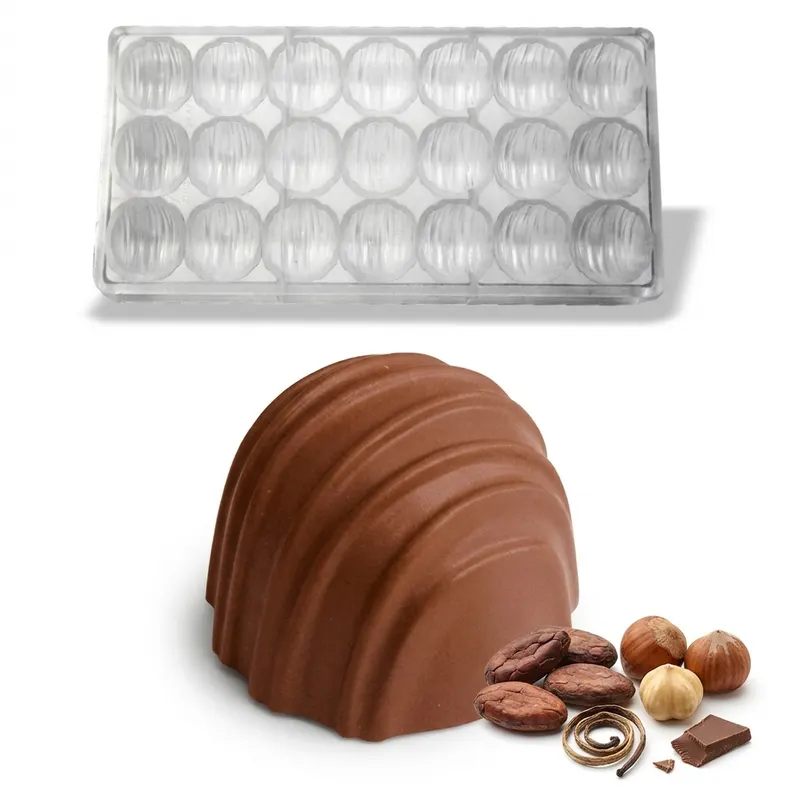 Forma na pralinky polykarbonátová koule s pruhy 21 g