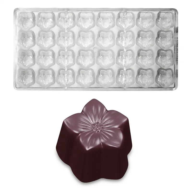 Forma na pralinky polykarbonátová květ 8,1 g, 4x8 tvarů