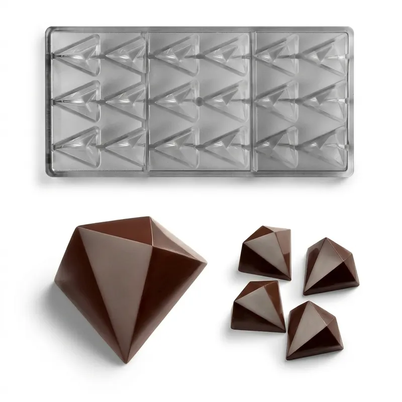 Forma na pralinky polykarbonátová diamant 10 g, 3x6 tvarů