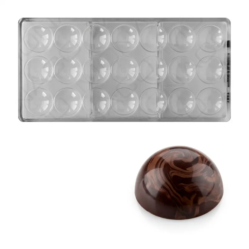 Forma na pralinky polykarbonátová polokoule 6 g, 3x7 tvarů