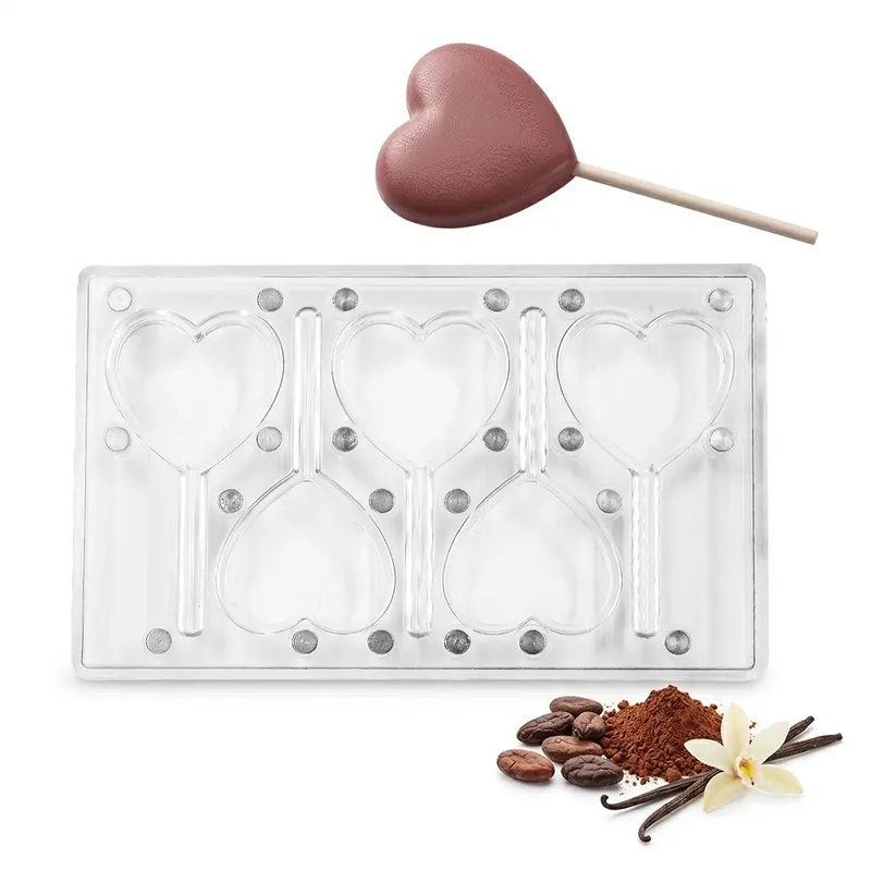 Forma na pralinky magnetická lízátko-srdce 25 g, 5 tvarů