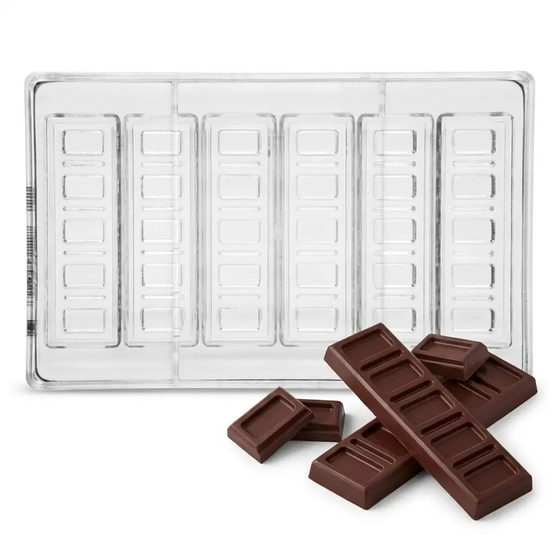 Polykarbonátová forma na čokoládové tyčinky 25 g, 6 tvarů