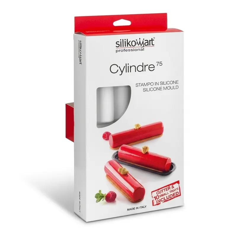 Silikonová forma na jednoporcové dezerty Cylindre, 8 x 75 ml