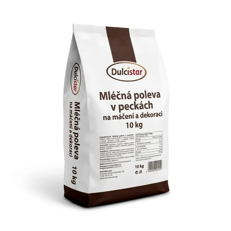 Mléčná poleva v peckách na máčení a dekoraci 10 kg