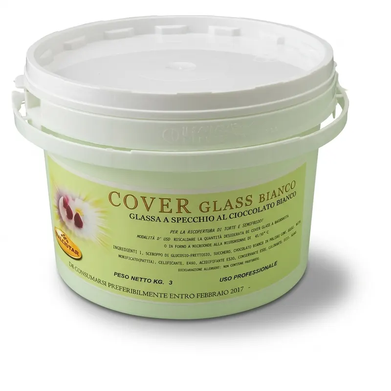 Potahovací lesklý gel Cover Glass s bílou čokoládou 3 kg